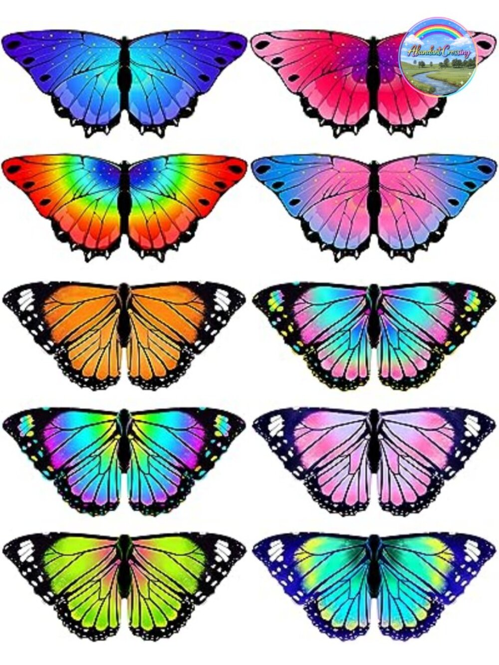 Butterfly Wings Costume 10 Pack Kids Dress Up Pretend Play